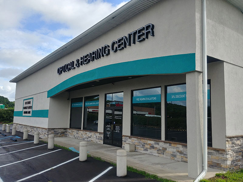 exterior of the optical and hearing center