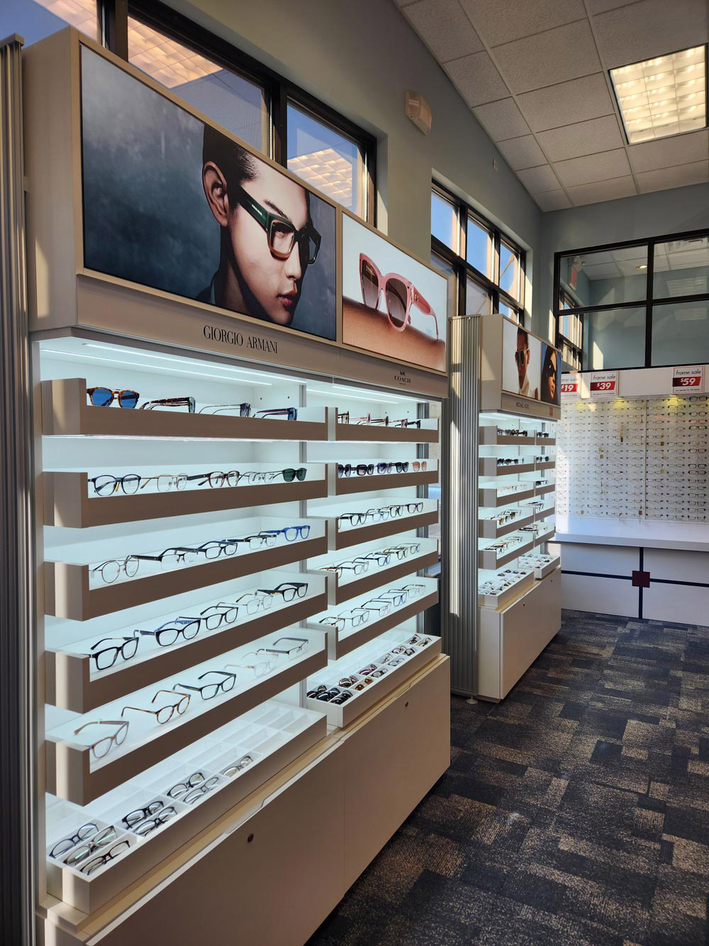 interior of the optical and hearing center