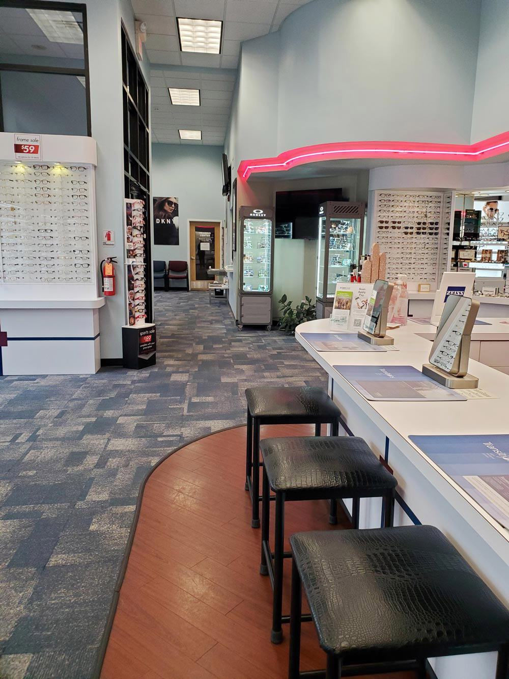 interior of the optical and hearing center