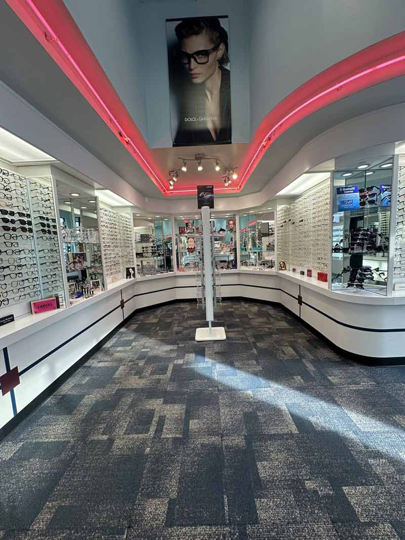 interior of the optical and hearing center