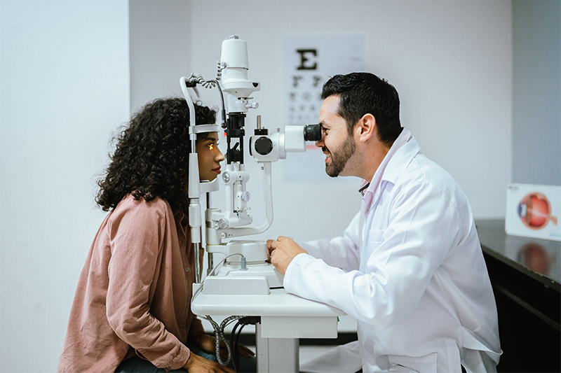 woman getting an eye exam