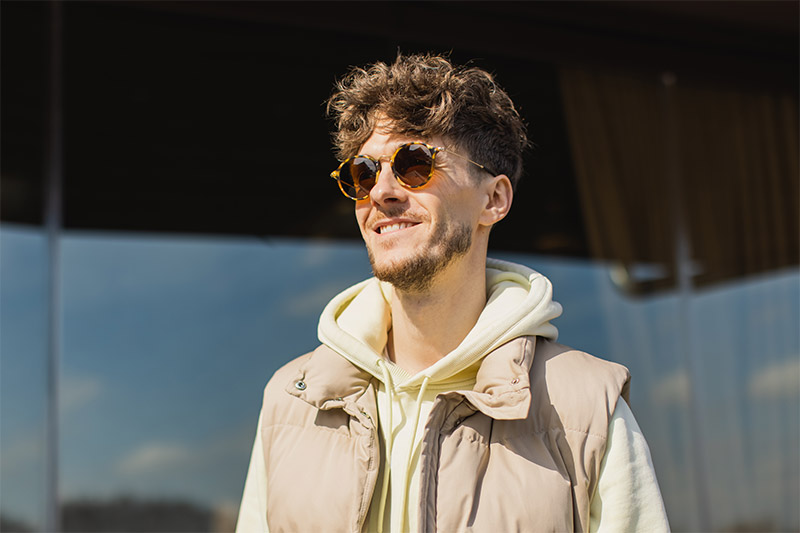 man wearing sunglasses outside